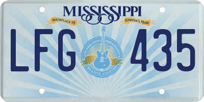 MS license plate LFG435