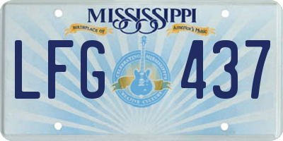 MS license plate LFG437