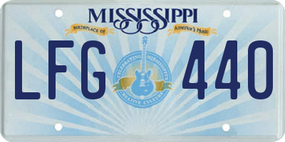 MS license plate LFG440