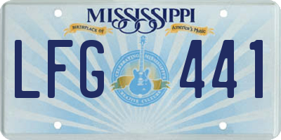 MS license plate LFG441
