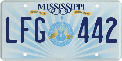 MS license plate LFG442