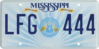 MS license plate LFG444