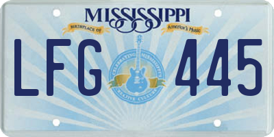 MS license plate LFG445
