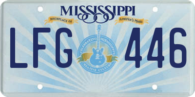 MS license plate LFG446