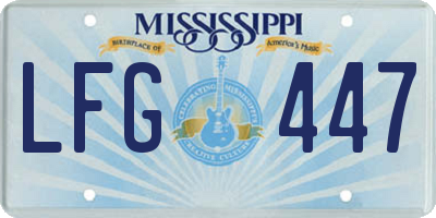 MS license plate LFG447