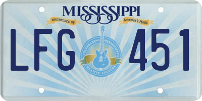 MS license plate LFG451
