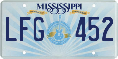 MS license plate LFG452