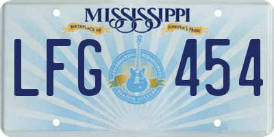 MS license plate LFG454