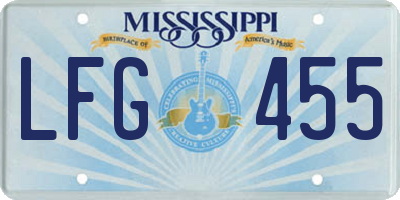 MS license plate LFG455