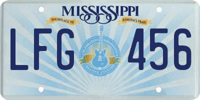 MS license plate LFG456