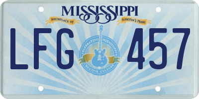 MS license plate LFG457