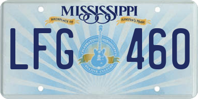 MS license plate LFG460