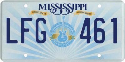 MS license plate LFG461