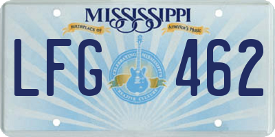 MS license plate LFG462