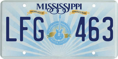 MS license plate LFG463