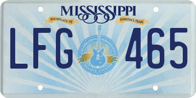 MS license plate LFG465
