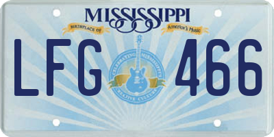 MS license plate LFG466