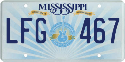 MS license plate LFG467