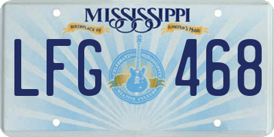 MS license plate LFG468