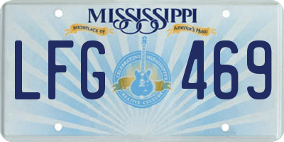 MS license plate LFG469