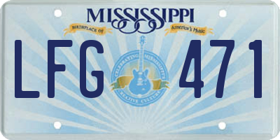 MS license plate LFG471