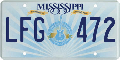 MS license plate LFG472