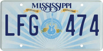 MS license plate LFG474
