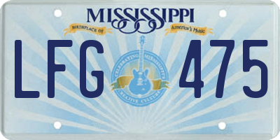 MS license plate LFG475