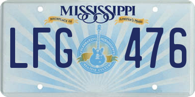 MS license plate LFG476