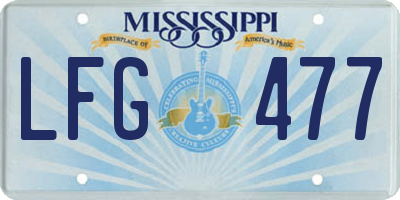 MS license plate LFG477