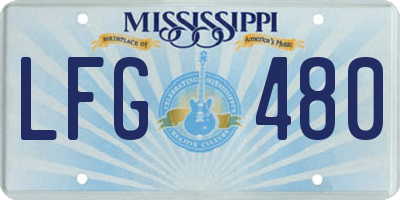 MS license plate LFG480
