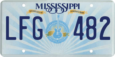 MS license plate LFG482
