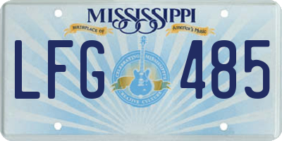 MS license plate LFG485