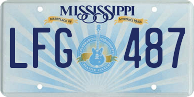 MS license plate LFG487