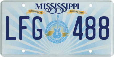 MS license plate LFG488