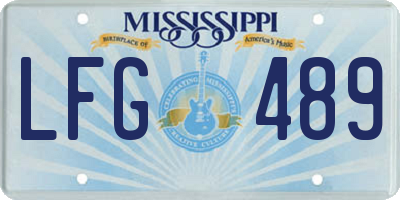 MS license plate LFG489
