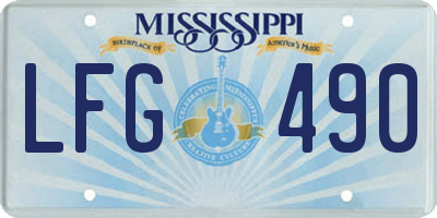 MS license plate LFG490