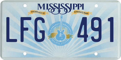 MS license plate LFG491