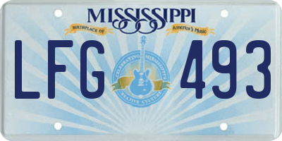 MS license plate LFG493