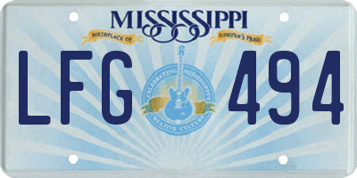 MS license plate LFG494