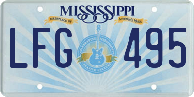 MS license plate LFG495