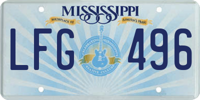 MS license plate LFG496