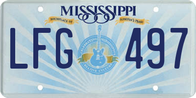 MS license plate LFG497