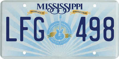 MS license plate LFG498