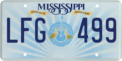 MS license plate LFG499