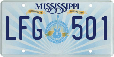 MS license plate LFG501