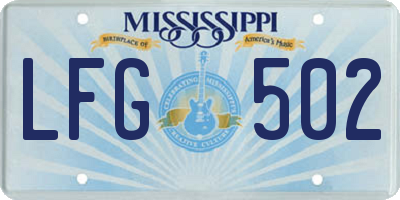 MS license plate LFG502