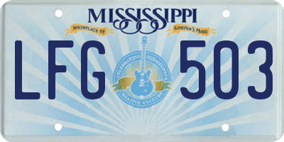 MS license plate LFG503