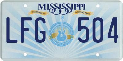 MS license plate LFG504