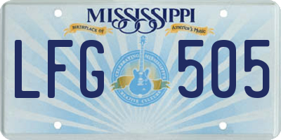 MS license plate LFG505